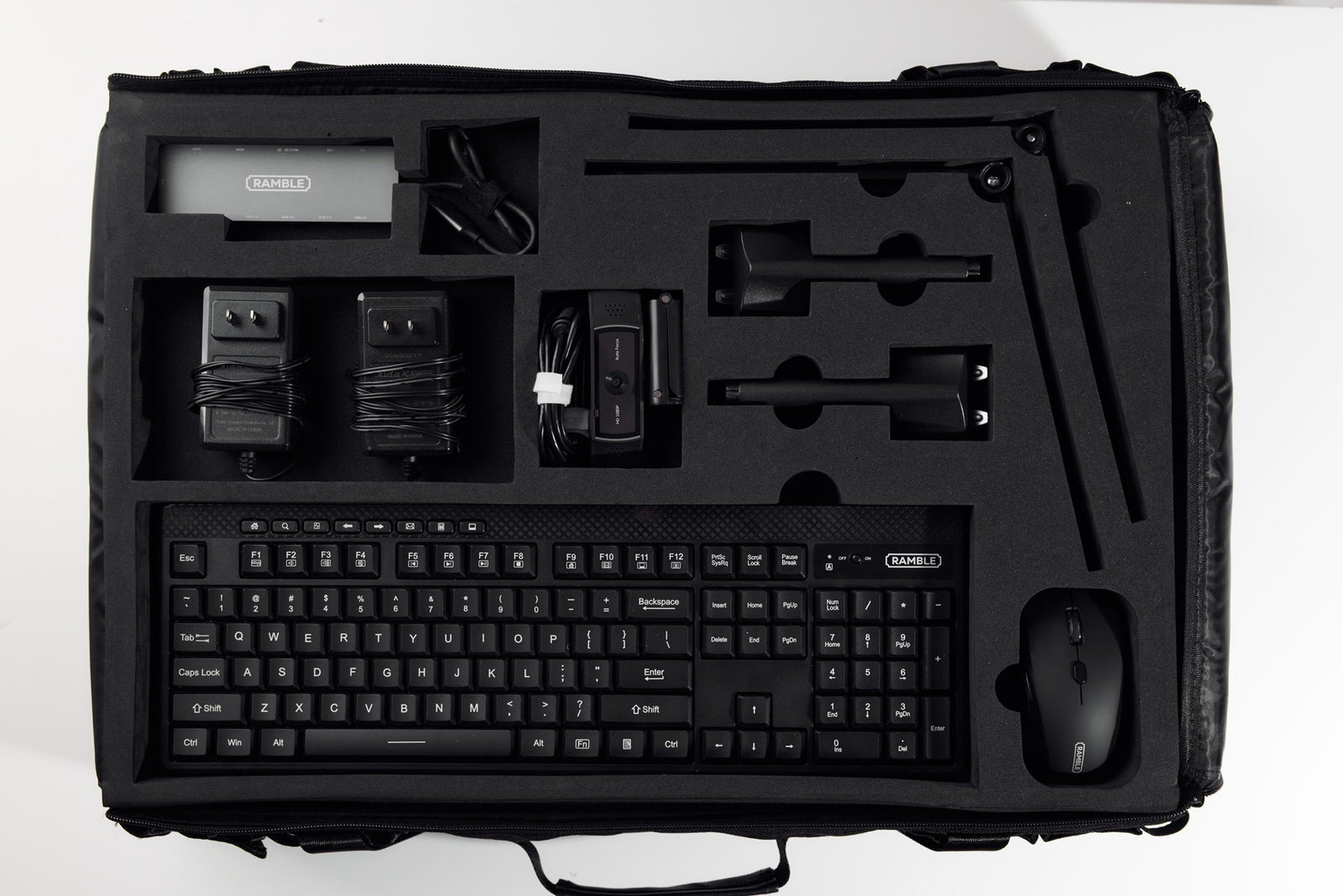 travel workstation in luggage